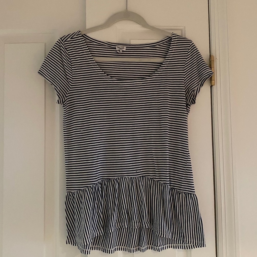 Splendid Short Sleeve Peplum Tee